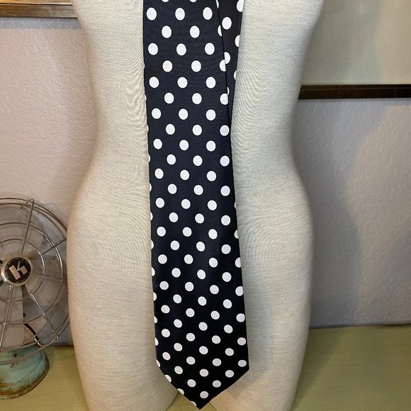 * Vintage Laurant Benon Italy Mode Polka Dot Tie - Picture 1 of 3